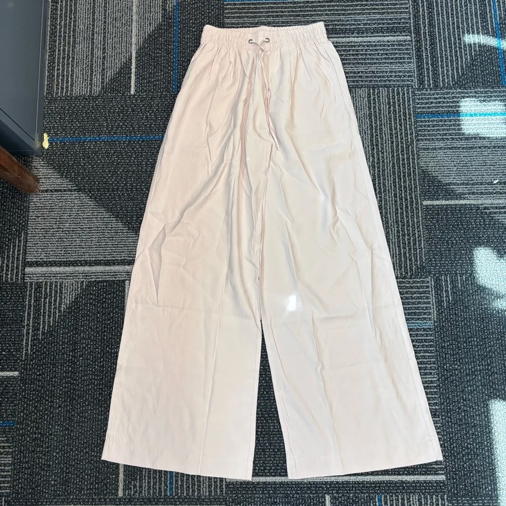 NWT American Tall Relaxed Pull On Pants Small Tall Light Pink Wide Leg - Picture 2 of 11